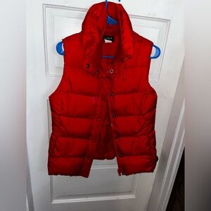 J. Crew Down Feather Red Puffer Vest